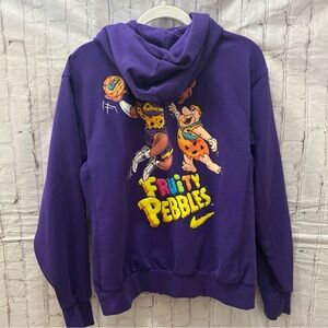 Nike LeBron James + Fruity Pebbles Hoodie Small Oversized Purple Flintstones